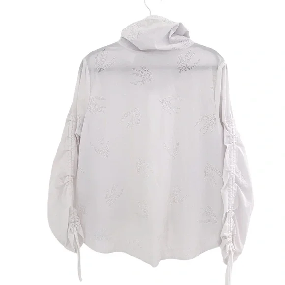 Nanette Lepore White Utility Sport Rain Jacket Stand-Up Collar M - Picture 2 of 8